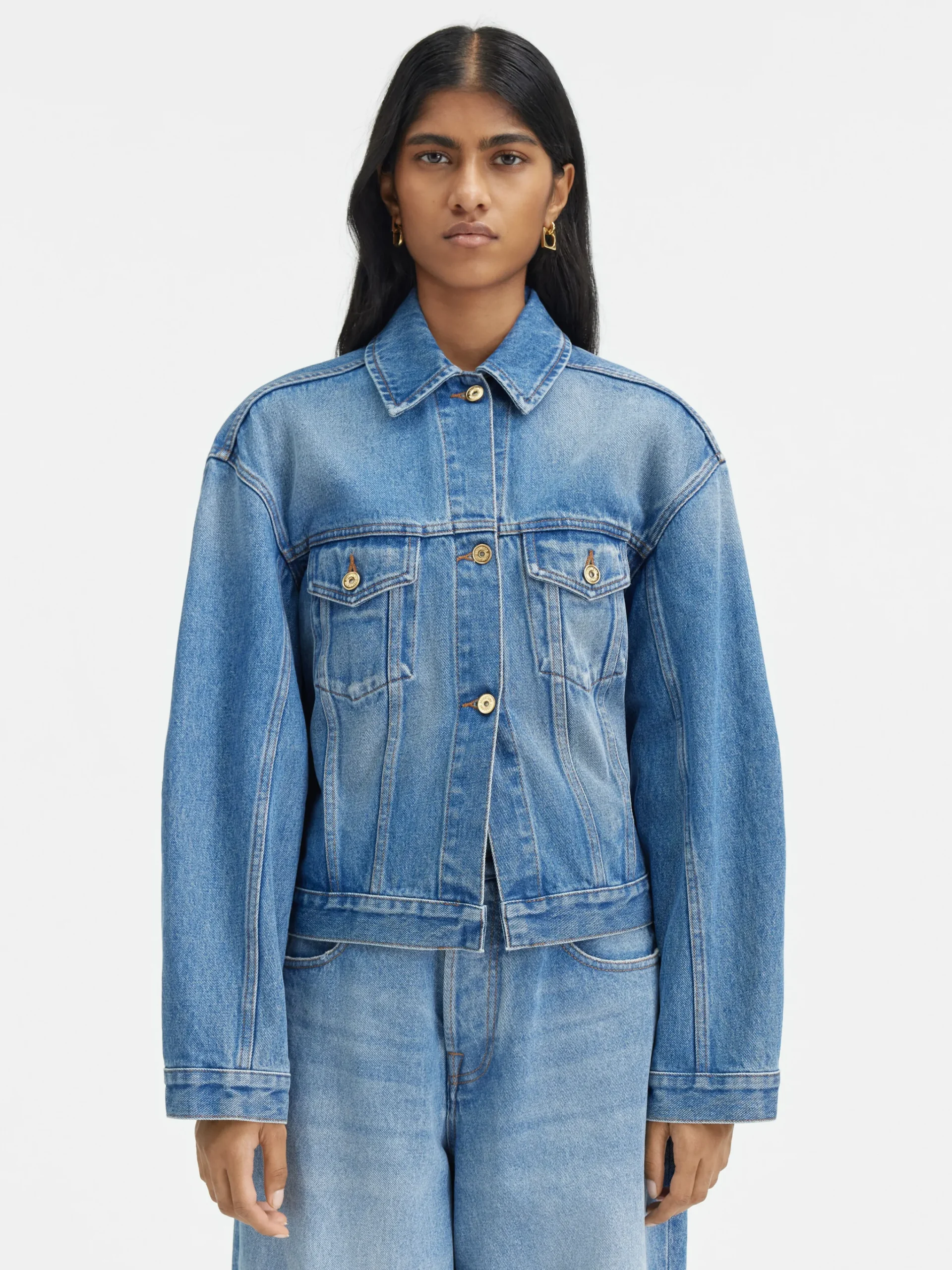 Online Jacquemus Het de-Nîmes denim jack Blue/Tabac
