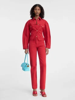 Outlet Jacquemus Het de-Nîmes denim jack Red