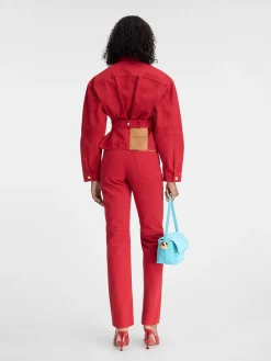 Outlet Jacquemus Het de-N&icirc;mes denim jack Red