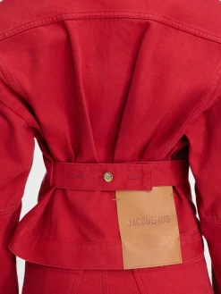 Outlet Jacquemus Het de-N&icirc;mes denim jack Red
