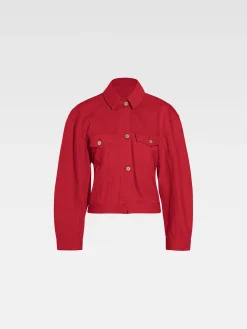 Outlet Jacquemus Het de-N&icirc;mes denim jack Red
