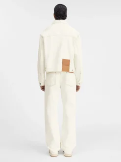 Fashion Jacquemus Het de-N&icirc;mes denim jack Off-white/Tabac
