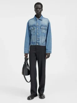 Fashion Jacquemus Het de-Nîmes denim jack Blue/Tabac