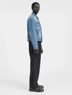 Fashion Jacquemus Het de-N&icirc;mes denim jack Blue/Tabac