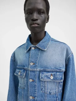 Fashion Jacquemus Het de-N&icirc;mes denim jack Blue/Tabac