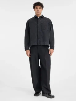 Discount Jacquemus Het de-Nîmes denim shirt Black