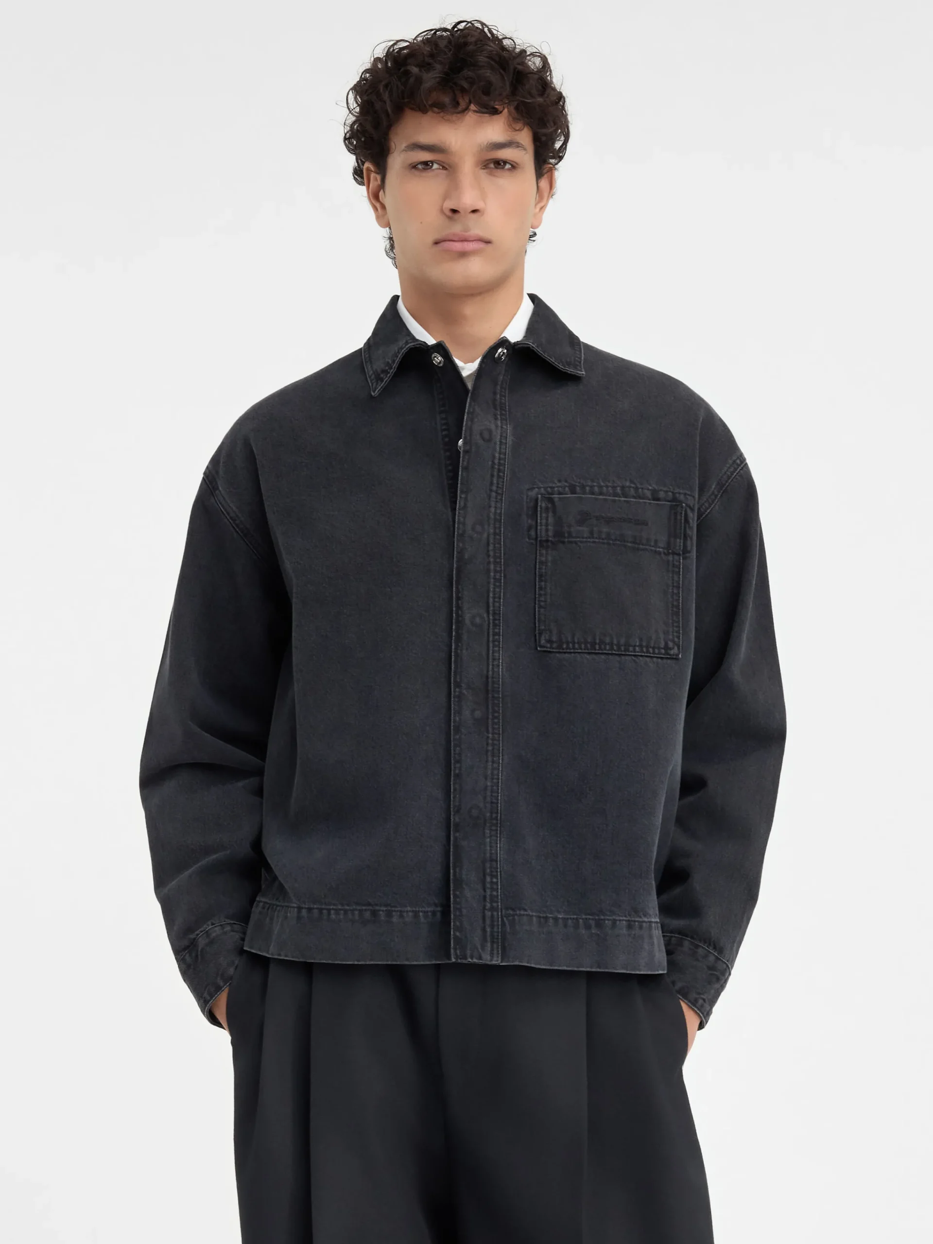 Discount Jacquemus Het de-Nîmes denim shirt Black