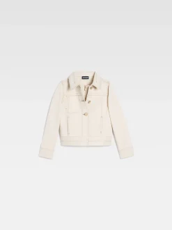 Online Jacquemus Het denim de-N&icirc;mes jack voor kinderen Off-White