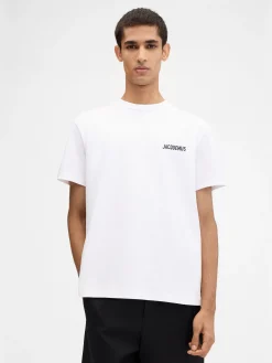 Fashion Jacquemus Het Dubai T-shirt met adres DubaiWhite