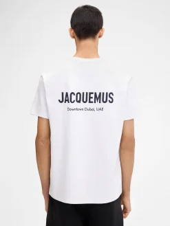 Fashion Jacquemus Het Dubai T-shirt met adres DubaiWhite