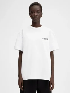 Fashion Jacquemus Het Dubai T-shirt met adres DubaiWhite