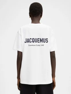 Fashion Jacquemus Het Dubai T-shirt met adres DubaiWhite