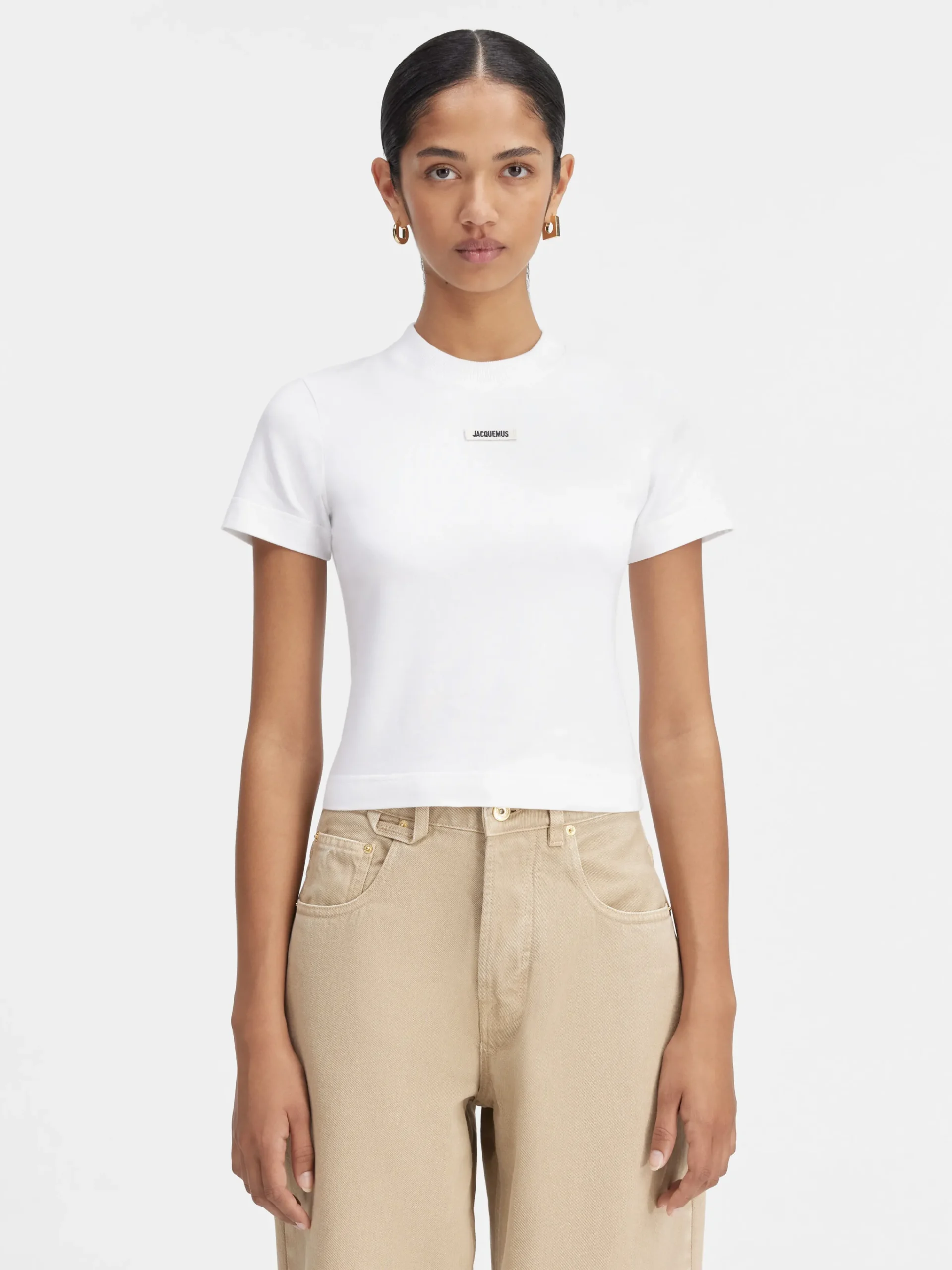 Hot Jacquemus Het Gros Grain T-shirt White