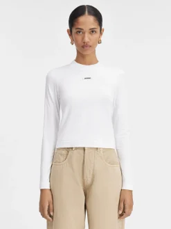 Clearance Jacquemus Het Gros Grain T-shirt met lange mouwen White