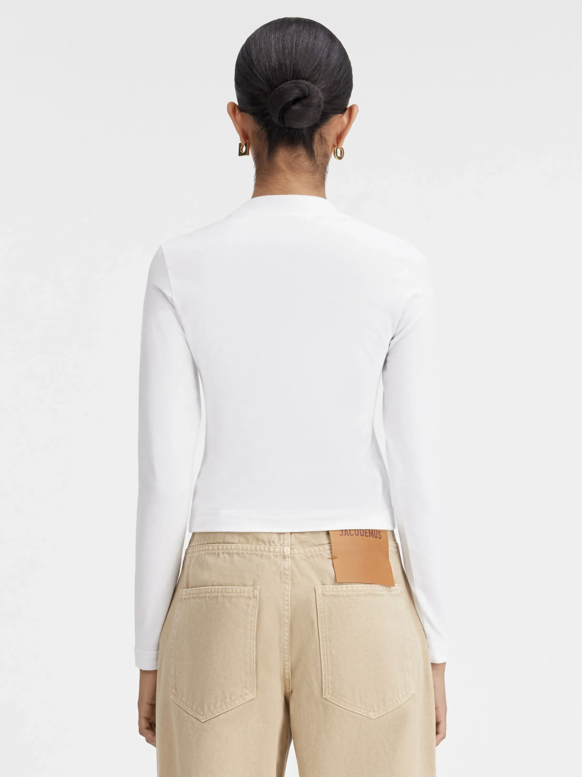 Clearance Jacquemus Het Gros Grain T-shirt met lange mouwen White
