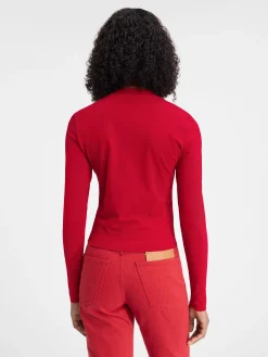 Clearance Jacquemus Het Gros Grain T-shirt met lange mouwen DarkRed