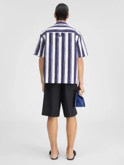 Fashion Jacquemus Het Jean shirt PrintRayureBlue
