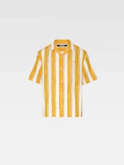 Sale Jacquemus Het Jean shirt PrintRayureYellowEcru