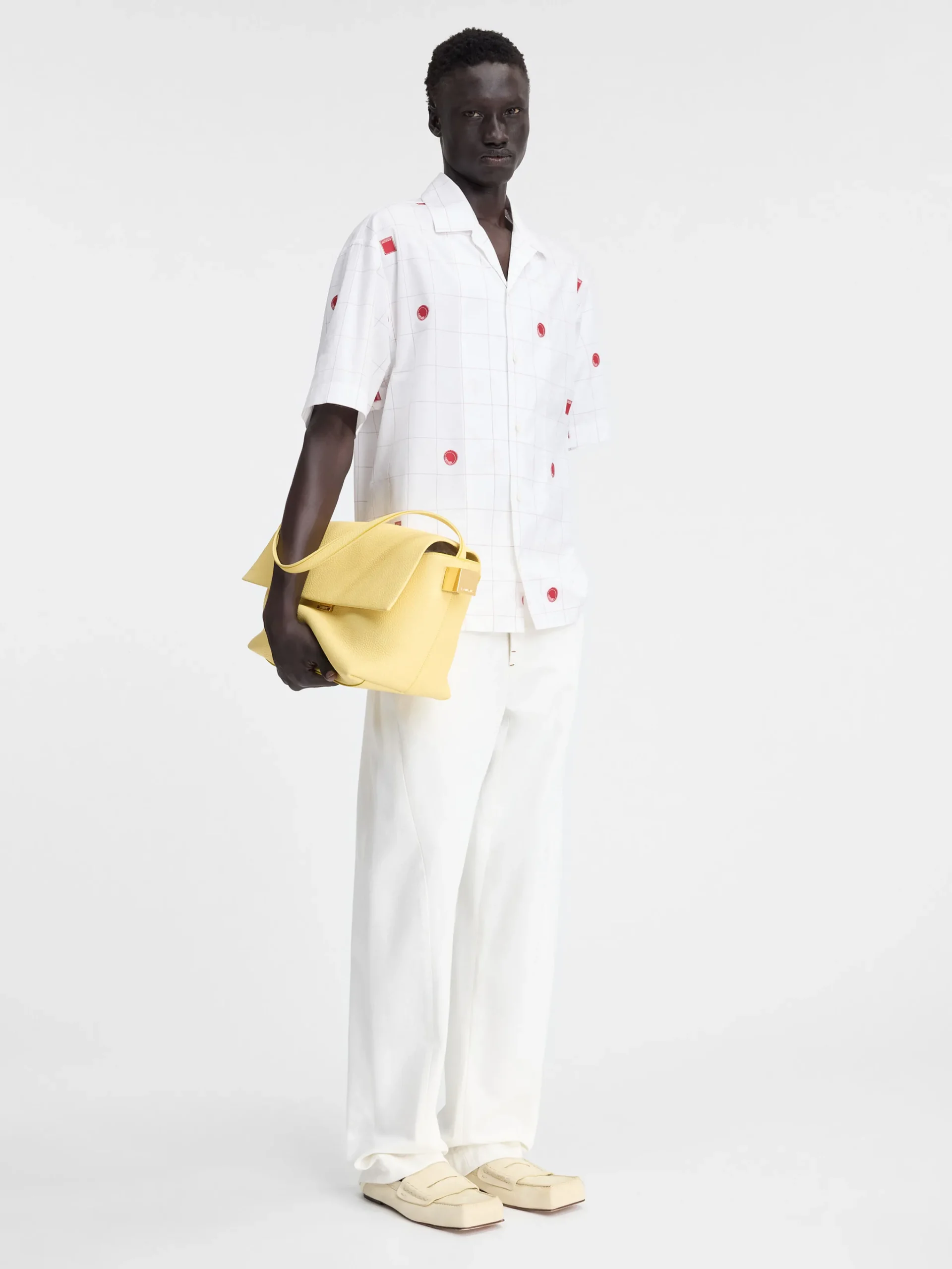 Best Jacquemus Het Jean shirt JacquardLabCheckRedWhite