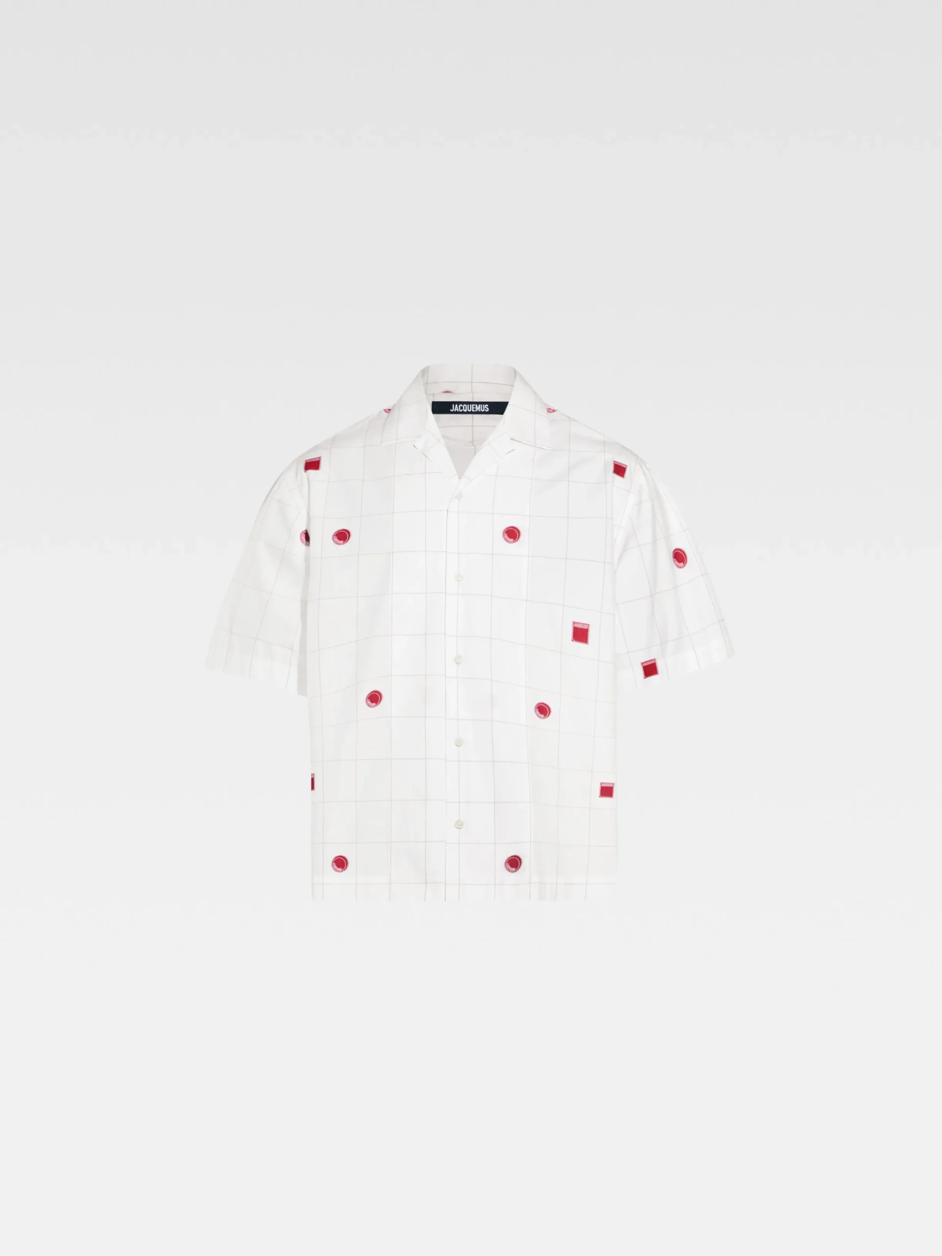 Best Jacquemus Het Jean shirt JacquardLabCheckRedWhite