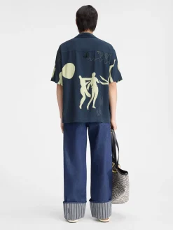 Sale Jacquemus Het Jean shirt PrintHorseSceneNavy