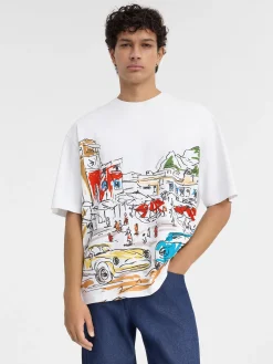 Discount Jacquemus Het Largo T-shirt PrintCapriCarsWhite