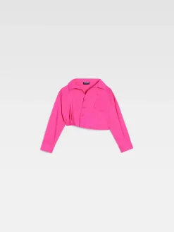 Hot Jacquemus Het Mejean shirt voor kinderen NeonPink
