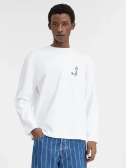 Outlet Jacquemus Het Mer&ugrave; T-shirt met lange mouwen White