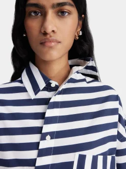 Best Jacquemus Het Pablo shirt met korte mouwen PrintWhite&BlueStripes
