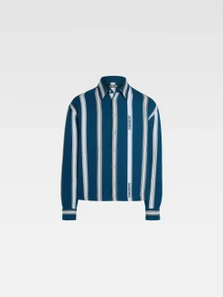 Fashion Jacquemus Het Papier shirt JacquardLogoStripesWhite