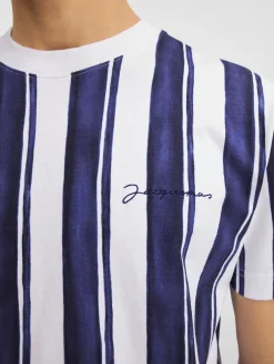 New Jacquemus Het Rayures T-shirt PrintRayureBlue