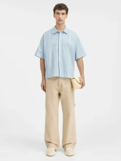 Fashion Jacquemus Het shirt met korte mouwen PrintBlueStripes