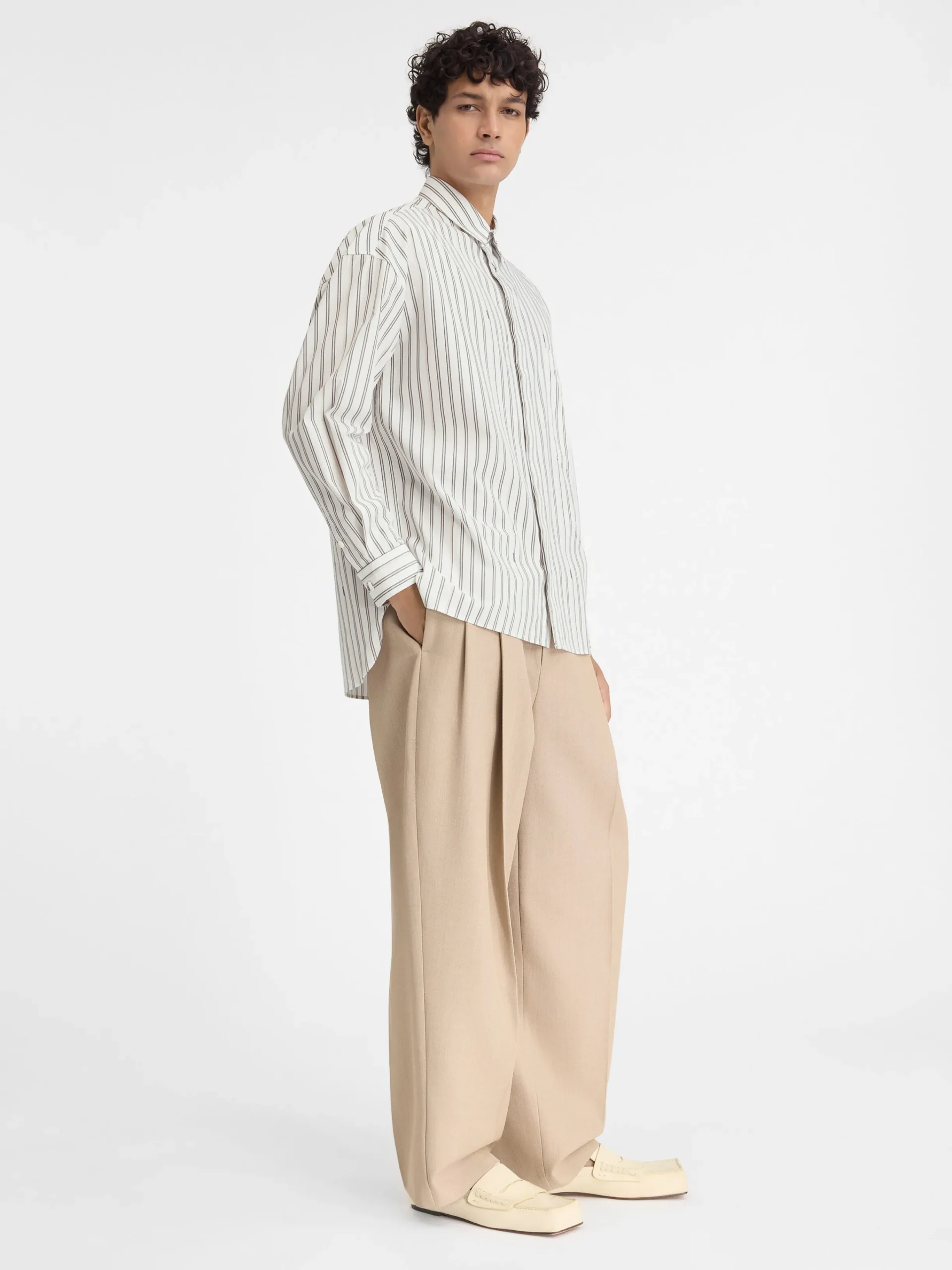 Outlet Jacquemus Het shirt met lange mouwen PrintBeigeStrip