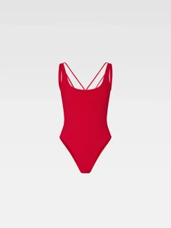 Clearance Jacquemus Het Signature badpak DarkRed