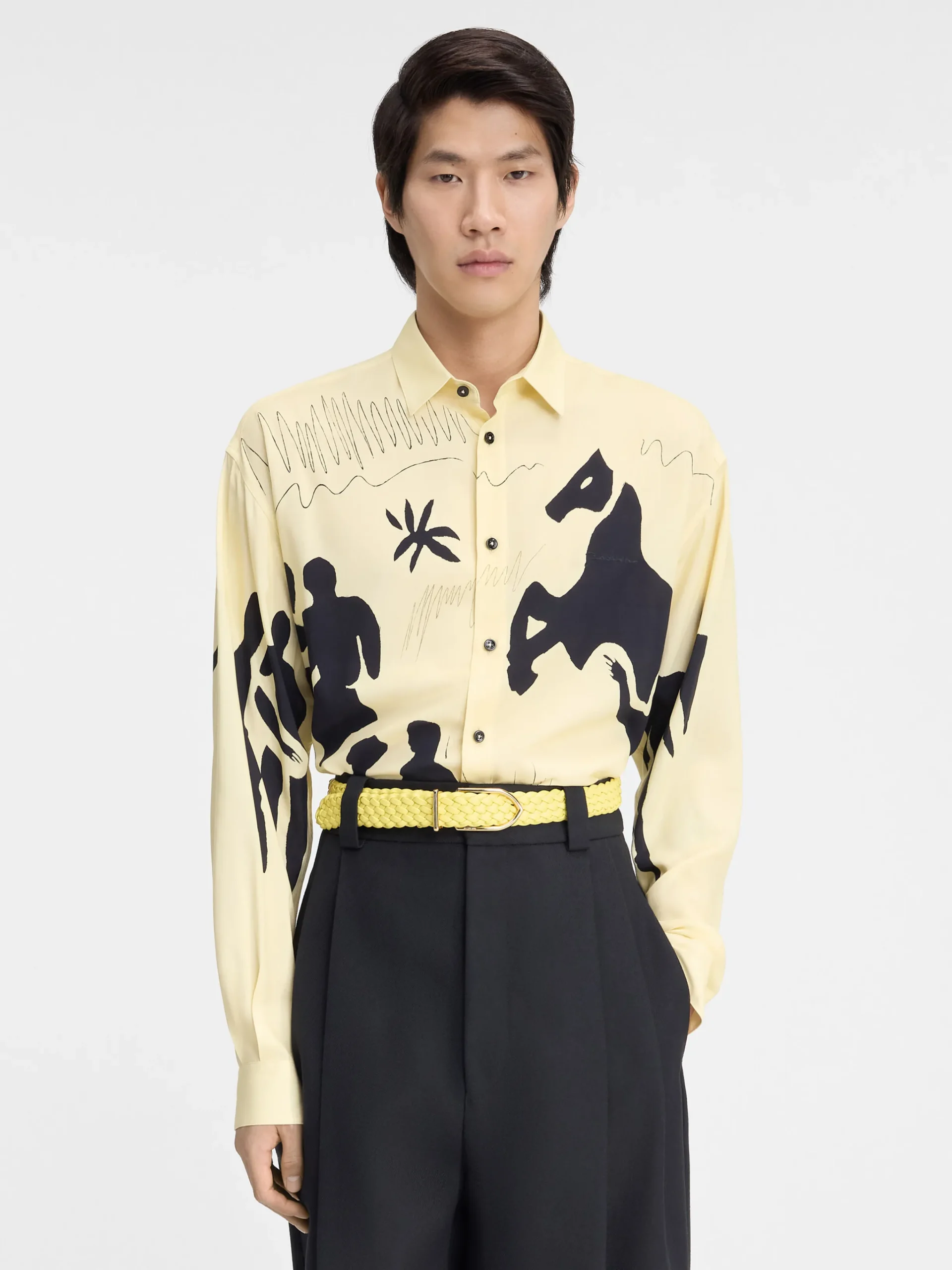 Clearance Jacquemus Het Simon shirt PrintHorseSceneYellow