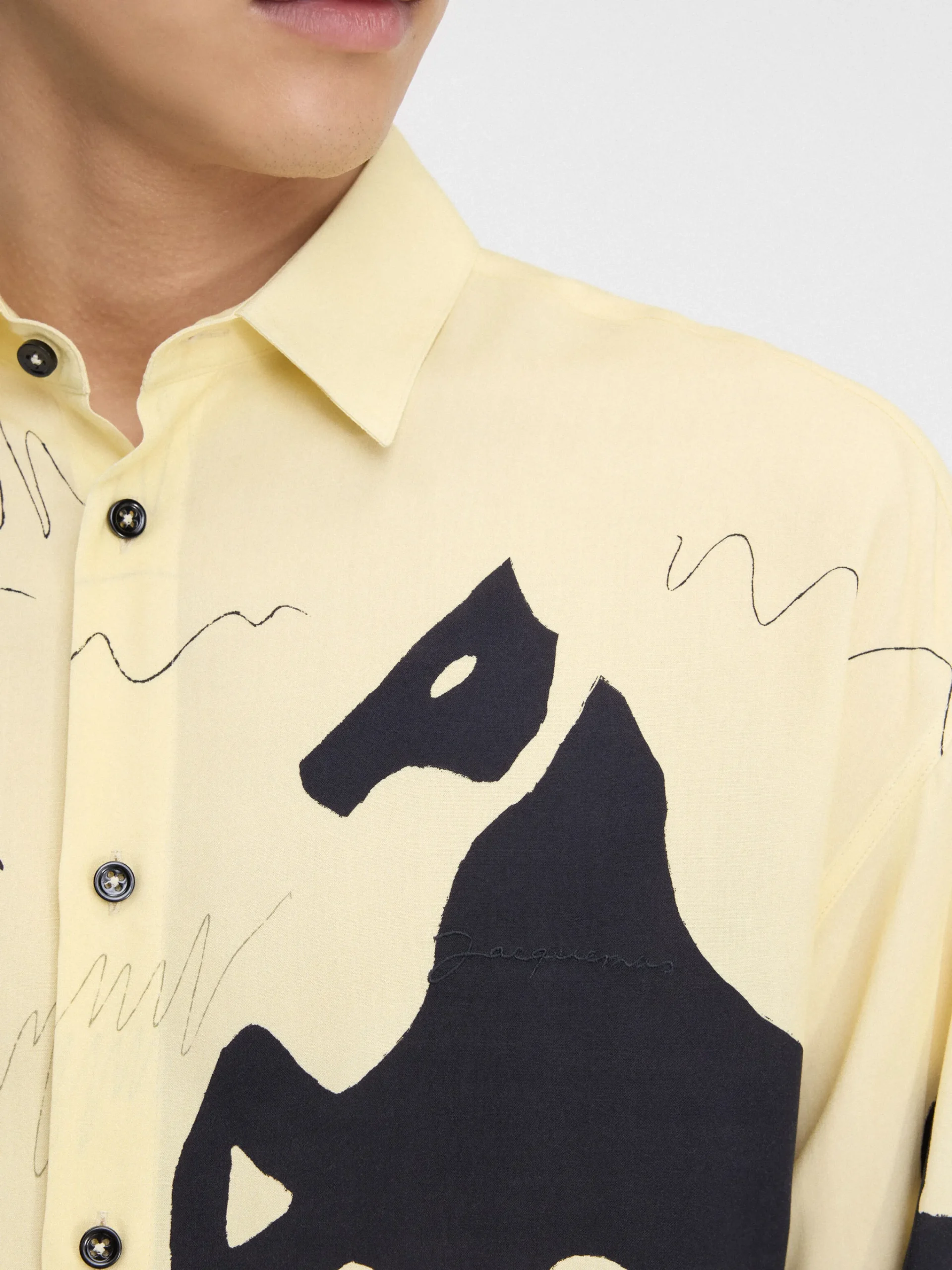Clearance Jacquemus Het Simon shirt PrintHorseSceneYellow