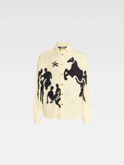 Clearance Jacquemus Het Simon shirt PrintHorseSceneYellow
