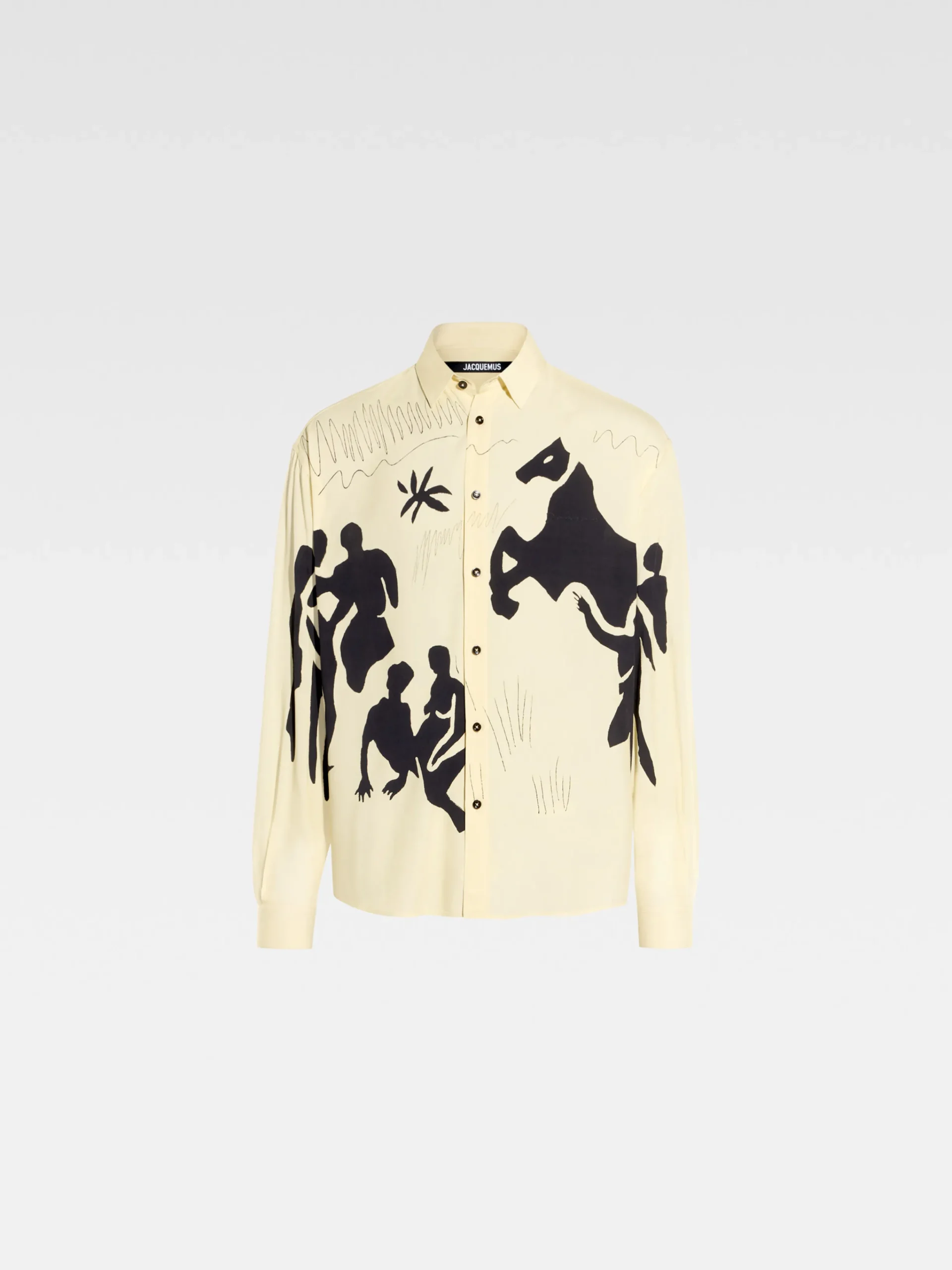 Clearance Jacquemus Het Simon shirt PrintHorseSceneYellow