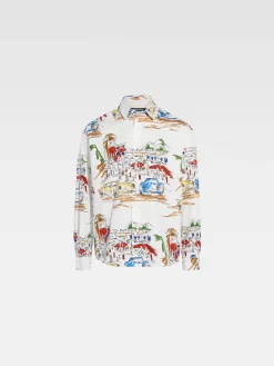 Best Jacquemus Het Simon shirt PrintCapriCarsWhite