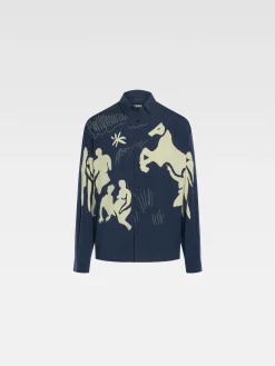 Hot Jacquemus Het Simon shirt PrintHorseSceneNavy