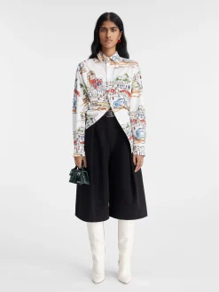 New Jacquemus Het Simon shirt PrintCapriCarsWhite