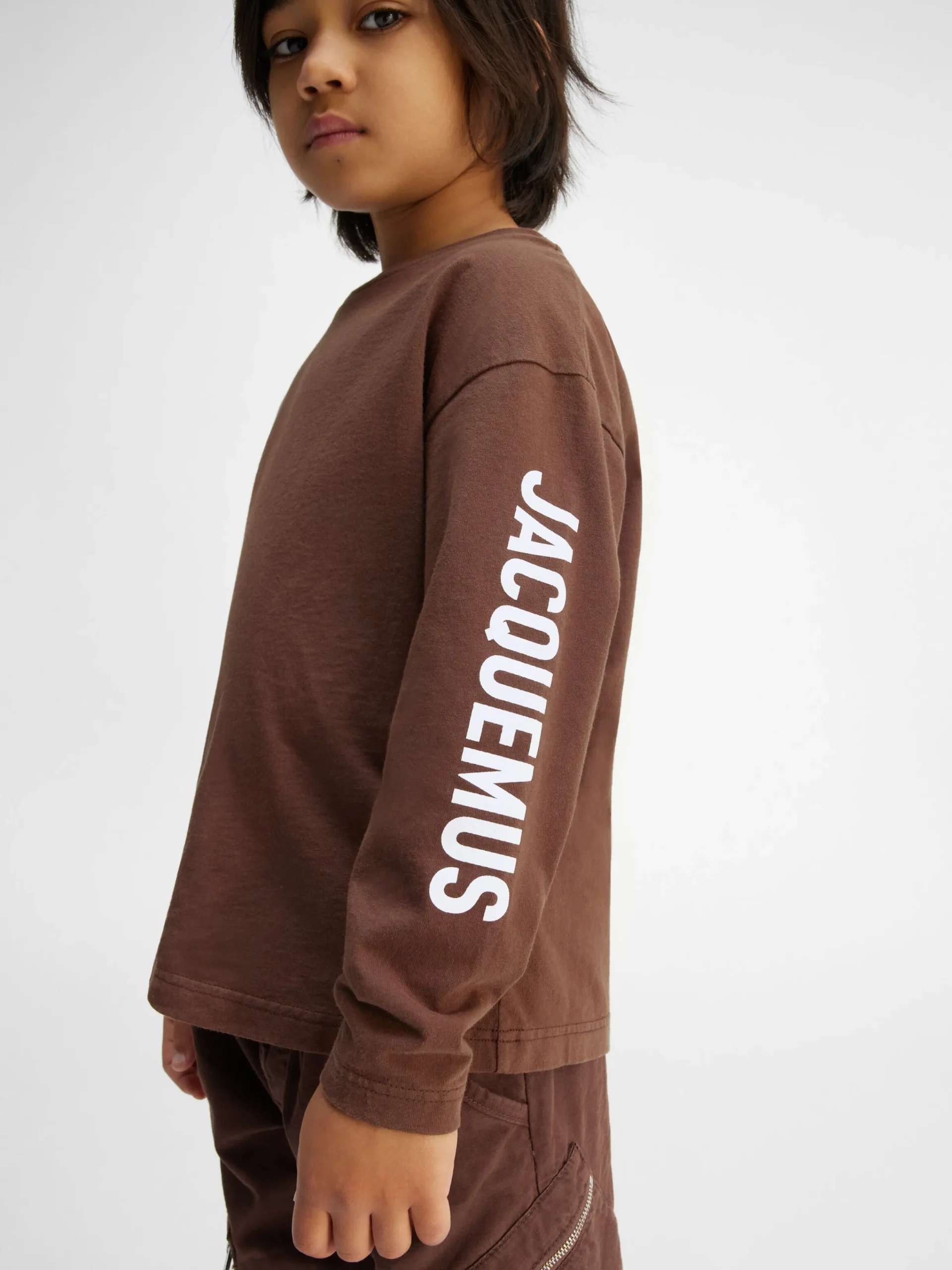 Discount Jacquemus Het T-shirt met lange mouwen voor kinderen DarkBrown