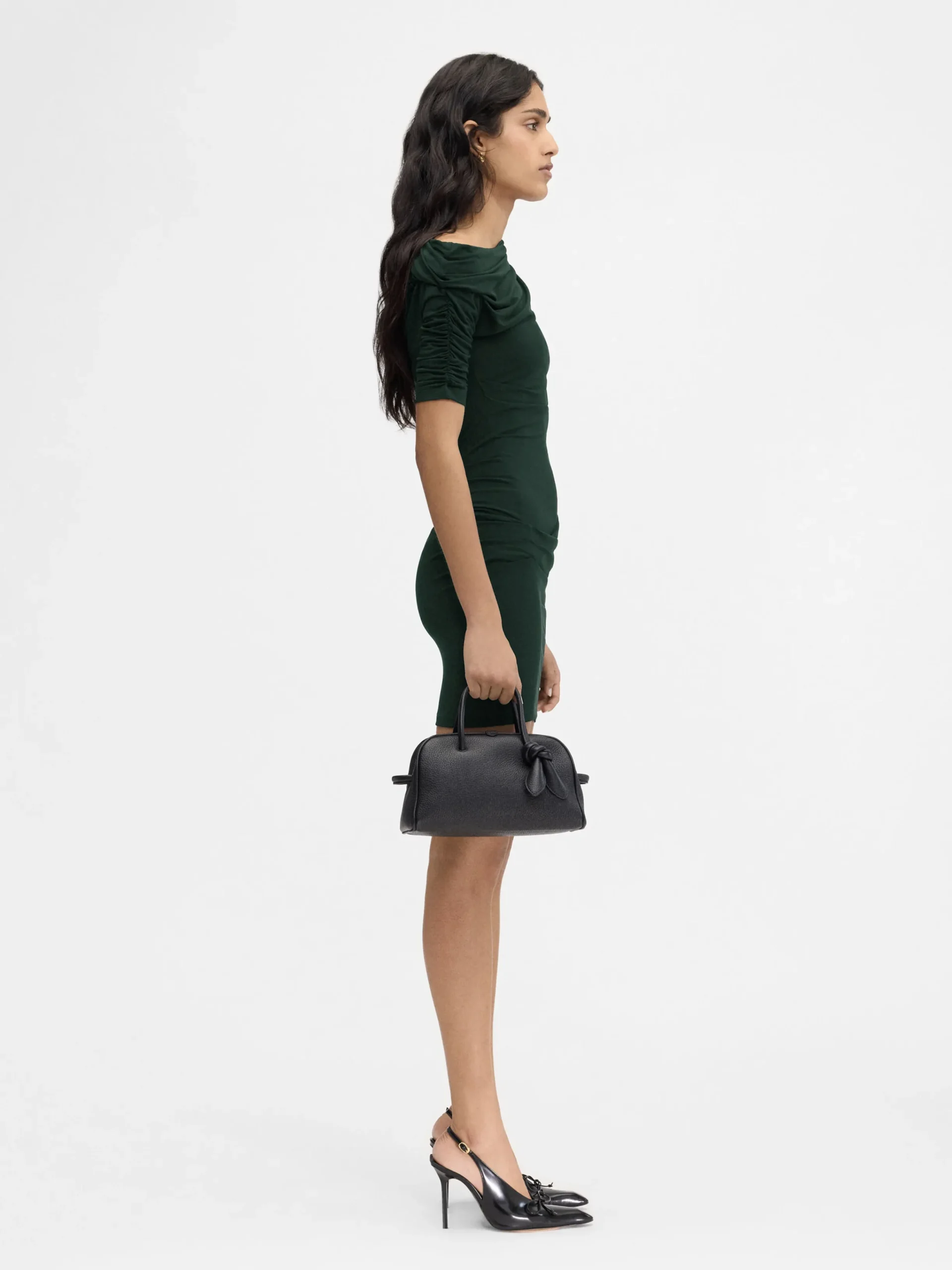 Hot Jacquemus The Drapeado mini dress DarkGreen