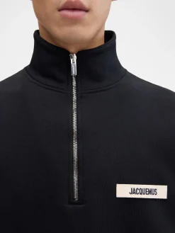 Best Jacquemus The Gros Grain zipped-rollneck sweatshirt Black