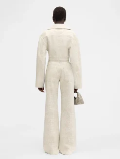 Discount Jacquemus The wide de-N&icirc;mes denim pants CrocoBeige