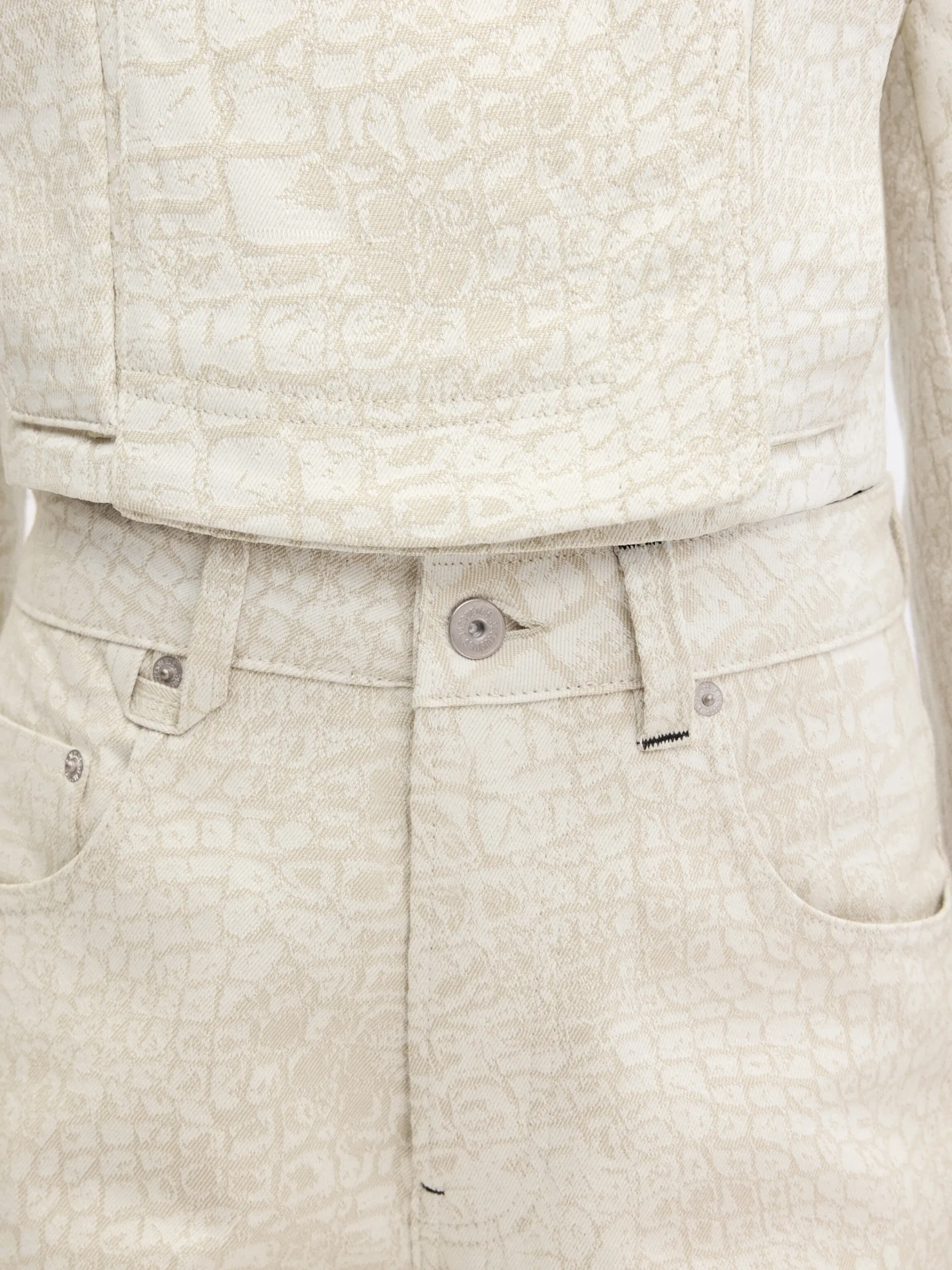 Discount Jacquemus The wide de-Nîmes denim pants CrocoBeige