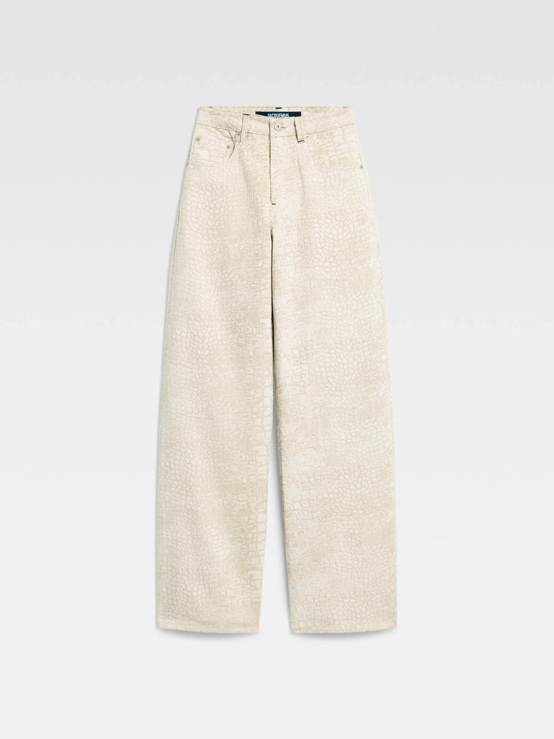 Discount Jacquemus The wide de-Nîmes denim pants CrocoBeige